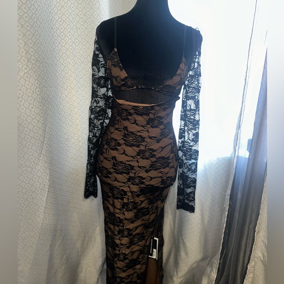 Tigermist Black Lace Maxi Dress - Size Xs - Picture 7 of 11